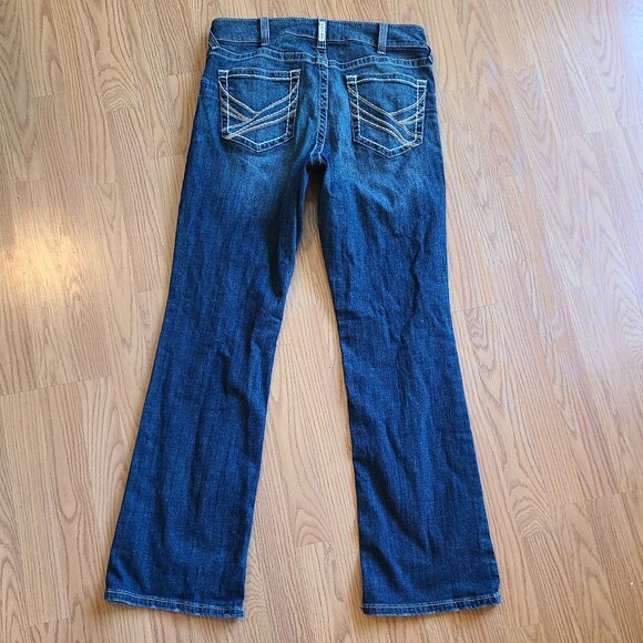 ARIAT REAL DENIM PERFECT RISE REAL LEXIE BOOTCUT JEANS WESTERN STRETCH DENIM 32R - Picture 4 of 7